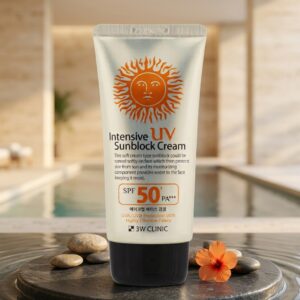 3w clinic intensive uv sunblock cream spf 50+ pa+++ 70ml