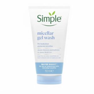Simple Water Boost Micellar Facial Gel Wash for Hydrated Dewy-Fresh Skin 150ml