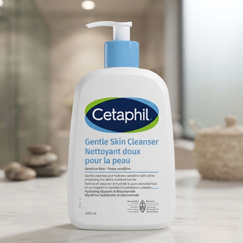 Cetaphil Gentle Skin Cleanser for Sensitive Skin with Hydrating Glycerin & Niacinamide (Nattoyant Doux Pour La Peau) 500ml - Image 4